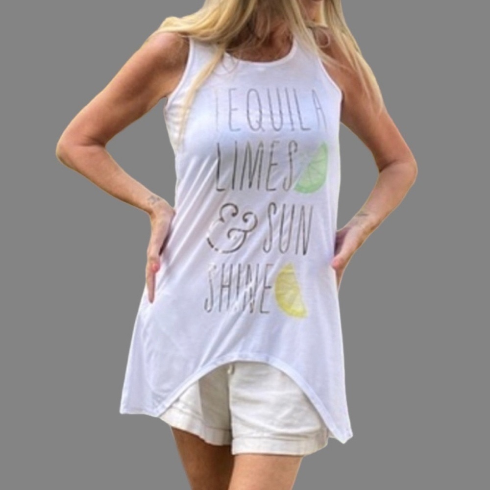 Shark Bite Fun Long Tank Top
